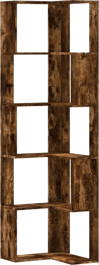 VidaXL Boekenkast 5-laags hoek 50x50x179 cm bewerkt hout gerookt eiken - Foto 2