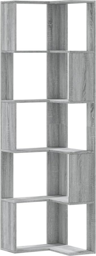 VidaXL Boekenkast 5-laags hoek 50x50x179 cm bewerkt hout grijs sonoma
