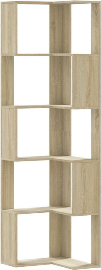 VidaXL Boekenkast 5-laags hoek 50x50x179 cm bewerkt hout sonoma eiken
