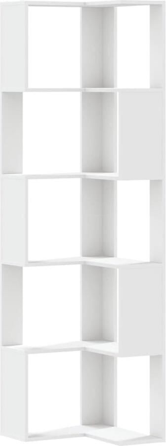 VidaXL Boekenkast 5-laags hoek 50x50x179 cm bewerkt hout wit
