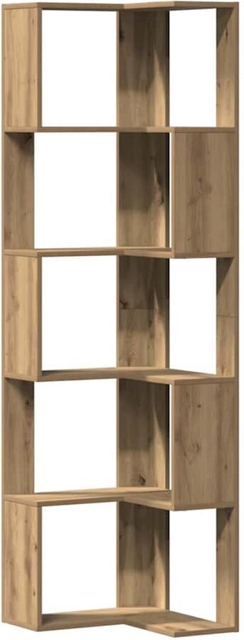 VidaXL Boekenkast 5-laags hoek 50x50x179 cm hout artisanaal eikenkleur