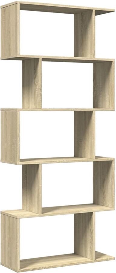 VidaXL Boekenkast 5-laags Sonoma eiken Hout Boekenkast Boekenkasten Boeken Plank Schappenkast