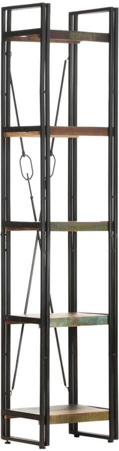 VidaXL Boekenkast 5 schappen 40x30x180 cm Gerecycled hout Boekenkast Industrieel Design Vintage Boekenplank Houten Boekenkast Multifunctionele Kast