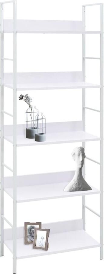 VidaXL Boekenkast 5 schappen Wit 60x158 5 cm Boekenkast Schapenkast Opbergkast Houten Meubels Witte Meubelen Industrieel Design Woonaccessoires - Foto 2