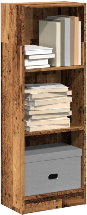VidaXL Boekenkast 5 Vakken Oud Houtkleur 109 cm Boekenkast Boekenkasten Boeken Plank Schappenkast