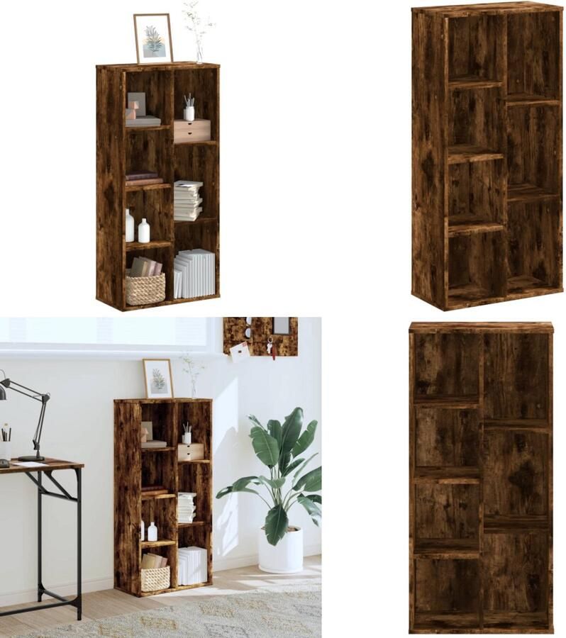 VidaXL Boekenkast 50x25x105 cm bewerkt hout gerookt eikenkleurig Boekenkast Boekenkasten Boeken Plank Schappenkast