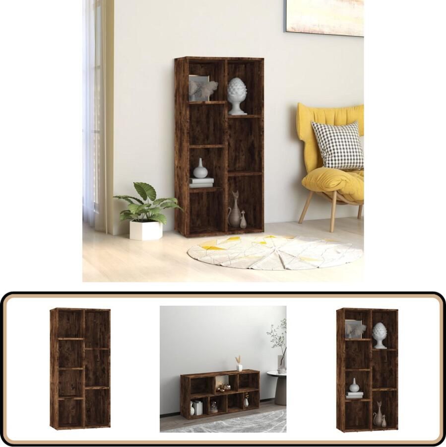 VidaXL Boekenkast 50x25x106 cm Gerookt Eiken Boekenkast Kast Houten Boekenkast Bruine Boekenkast Vintage Boekenkast