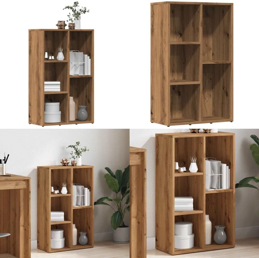 VidaXL Boekenkast 50x25x80 cm bewerkt hout artisanaal eikenkleur Boekenkast Boekenkasten Boekenkast Boekenplank