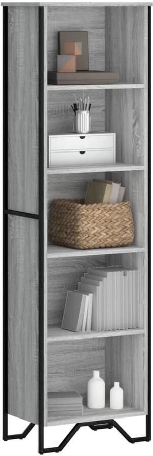 VidaXL Boekenkast 50x31x169 cm Grijs Sonoma Eiken Boekenkast Boekenkasten Boeken Plank Schappenkast