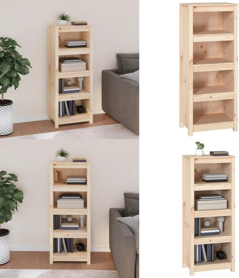 VidaXL Boekenkast 50x35x125 5 cm massief grenenhout Boekenkast Kast Boekenplank Opbergruimte