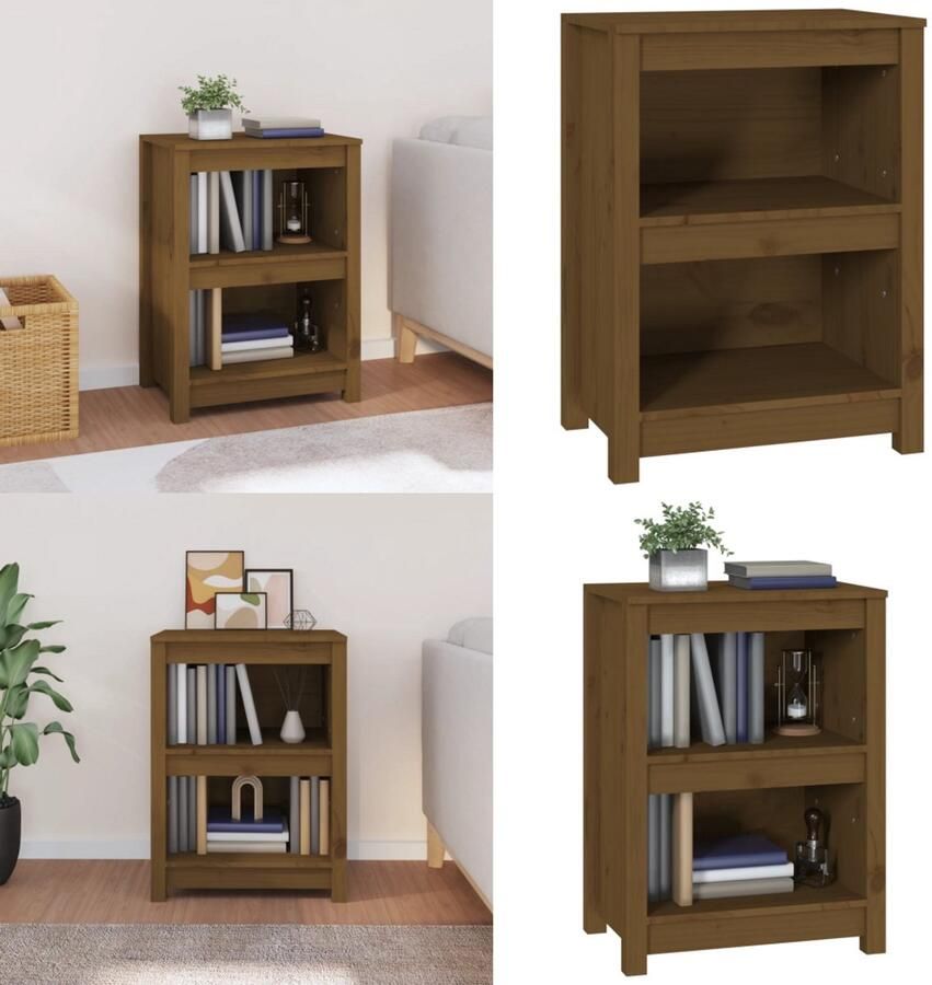 VidaXL Boekenkast 50x35x68 cm massief grenenhout honingbruin Boekenkast Kast Boekenplank Opbergruimte