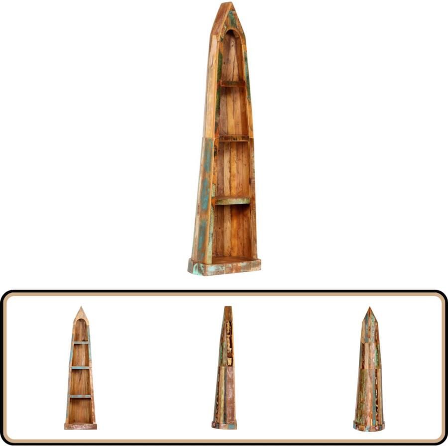 VidaXL Boekenkast 50x40x180 cm Massief Hout Boekenkast Bibliotheek Bootdesign Vintage Industrieel