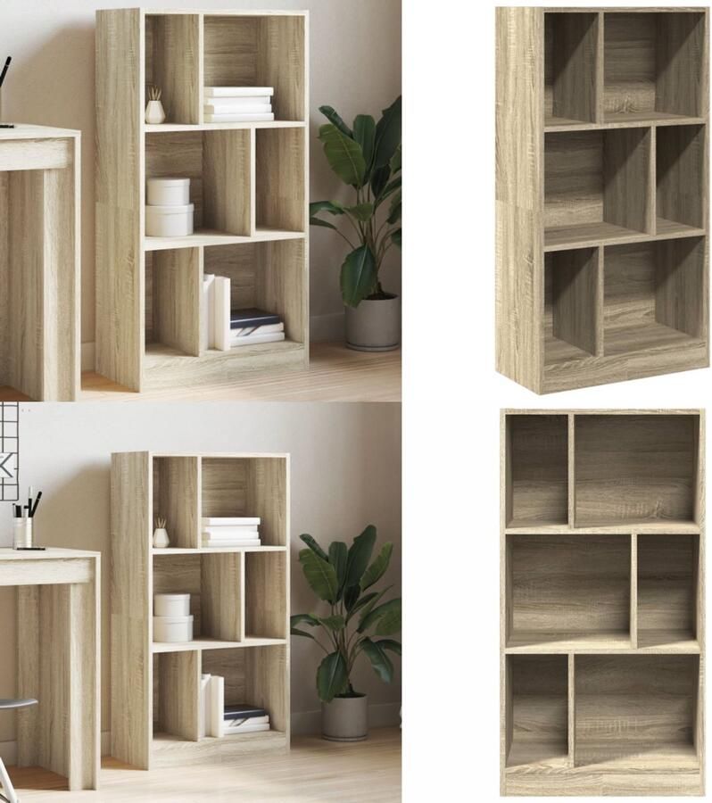 VidaXL Boekenkast 57x28 5x107 5 cm bewerkt hout sonoma eikenkleurig Boekenkast Boekenkasten Boeken Plank Schappenkast