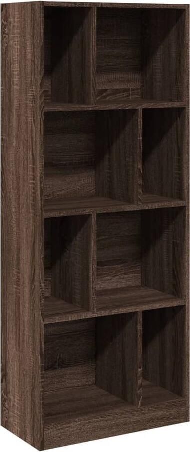 VidaXL Boekenkast 57x28 5x141 cm bewerkt hout bruin eikenkleurig