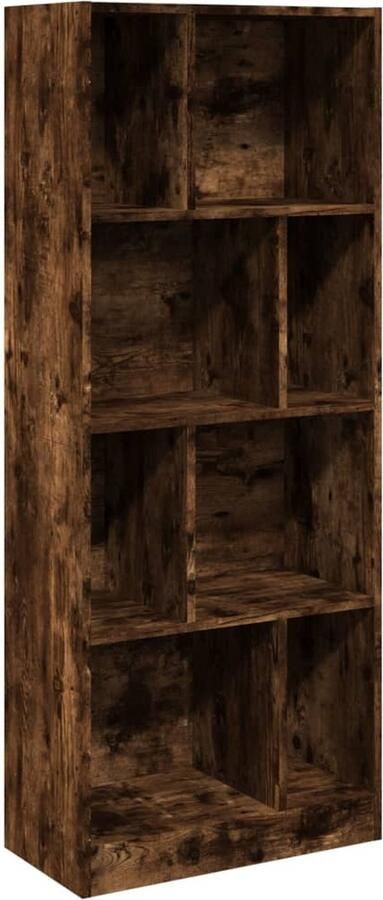 VidaXL Boekenkast 57x28 5x141 cm bewerkt hout gerookt eikenkleurig