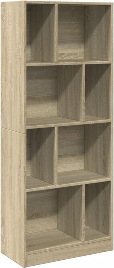 VidaXL Boekenkast 57x28 5x141 cm bewerkt hout sonoma eikenkleurig