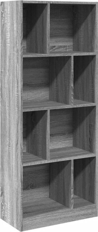VidaXL Boekenkast 57x28 5x141cm bewerkt hout grijs sonoma eikenkleurig