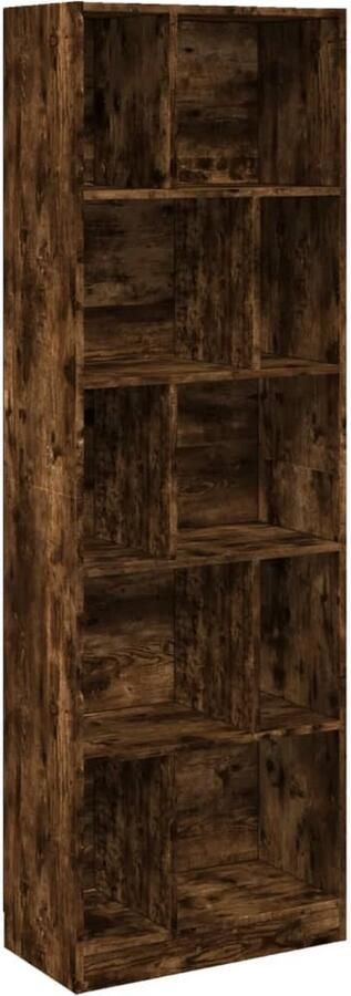VidaXL Boekenkast 57x28 5x174 cm bewerkt hout gerookt eikenkleurig