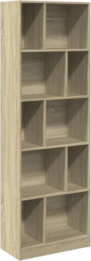 VidaXL Boekenkast 57x28 5x174 cm bewerkt hout sonoma eikenkleurig