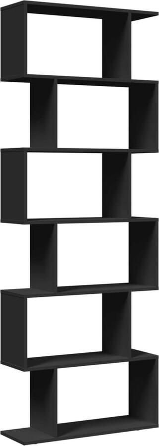 VidaXL Boekenkast 6-laags 70x24x193 cm Zwart Boekenkast Boekenkasten Boeken Plank Schappenkast