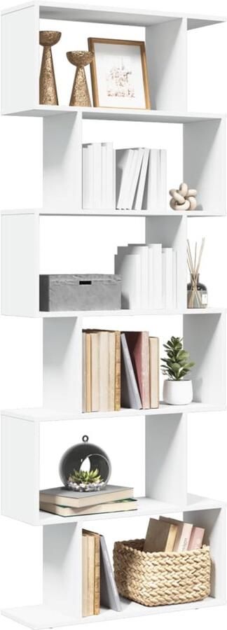 VidaXL Boekenkast 6-laags Wit 70x24x193 cm Boekenkast Boekenkasten Boeken Plank Schappenkast