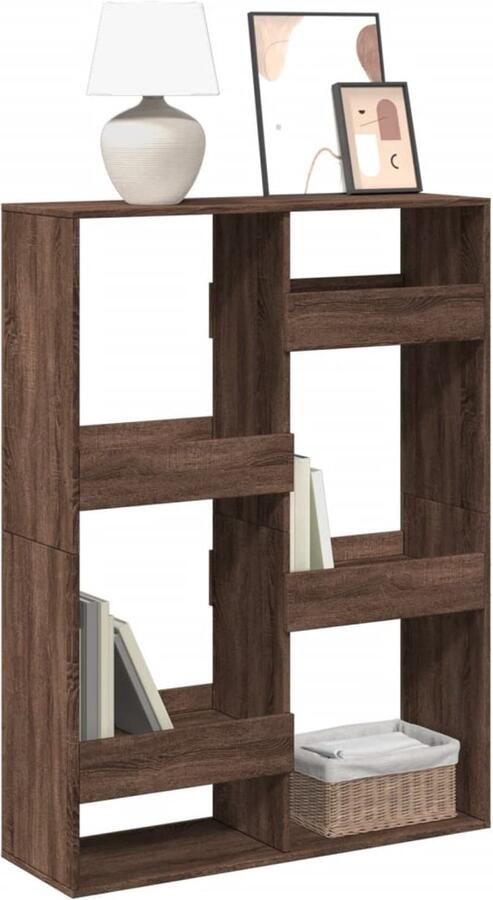 VidaXL Boekenkast 6 schappen Bruin eiken 100x33x135 cm Boekenkast Boekenkasten Boeken Plank Schappenkast