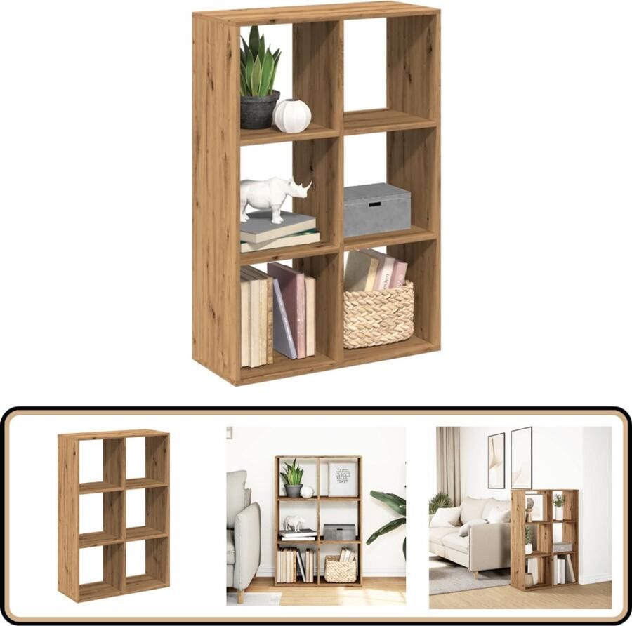 VidaXL Boekenkast 6 Vakken 69 5x29x103 5 cm Eiken Boekenkast Boekenkasten Boeken Plank Schappenkast