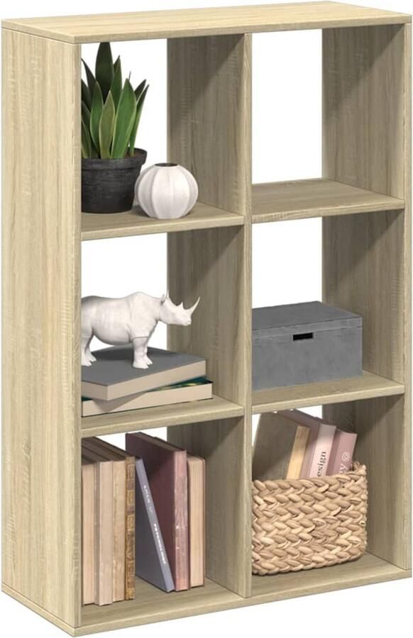 VidaXL Boekenkast 6 vakken Sonoma eiken 69 5x29x103 5 cm Boekenkast Boekenkasten Boeken Plank Schappenkast
