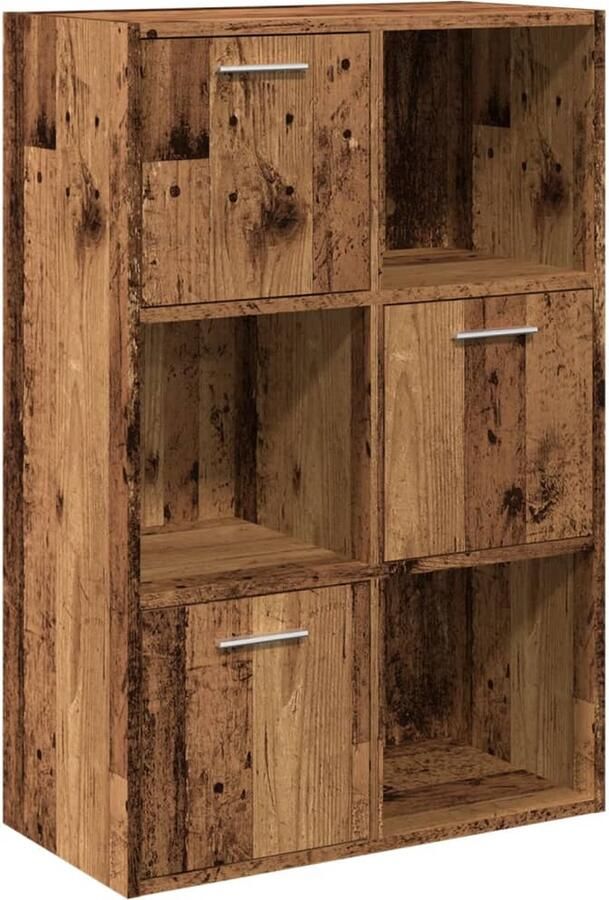 VidaXL Boekenkast 60 5x30x90 cm bewerkt hout oud houtkleurig