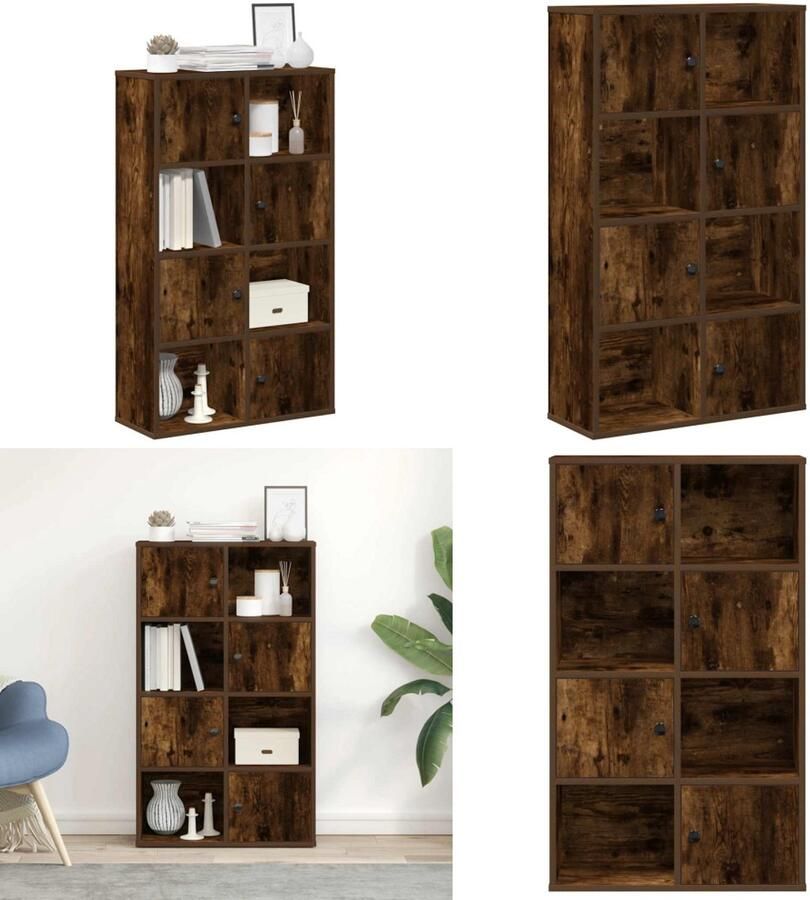 VidaXL Boekenkast 60x24x101 5 cm bewerkt hout gerookt eikenkleurig Boekenkast Boekenkasten Boekenplank Opbergkast