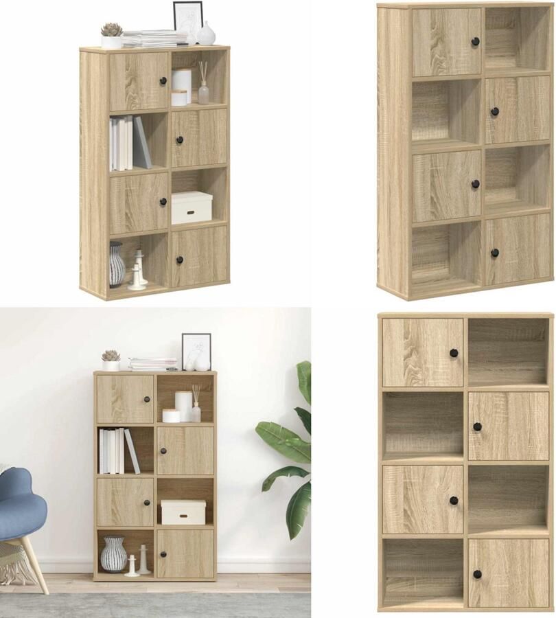VidaXL Boekenkast 60x24x101 5 cm bewerkt hout sonoma eikenkleurig Boekenkast Boekenkasten Boekenplank Opbergkast