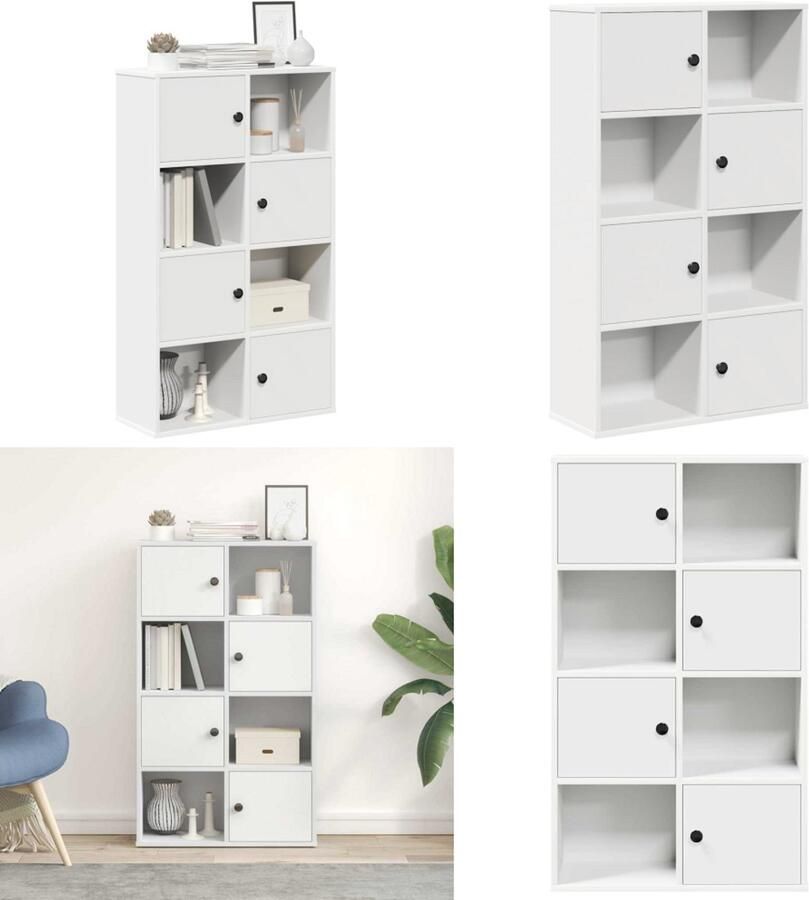VidaXL Boekenkast 60x24x101 5 cm bewerkt hout wit Boekenkast Boekenkasten Boekenplank Opbergkast