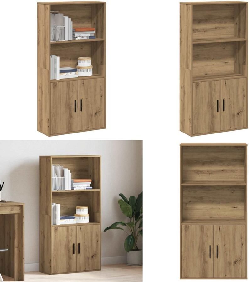 VidaXL Boekenkast 60x24x120 cm bewerkt hout artisanaal eikenkleurig Boekenkast Boekenkasten Boekenplank Opbergkast