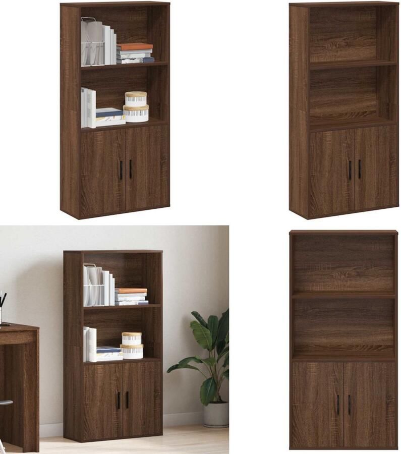 VidaXL Boekenkast 60x24x120 cm bewerkt hout bruin eikenkleurig Boekenkast Boekenkasten Boekenplank Opbergkast