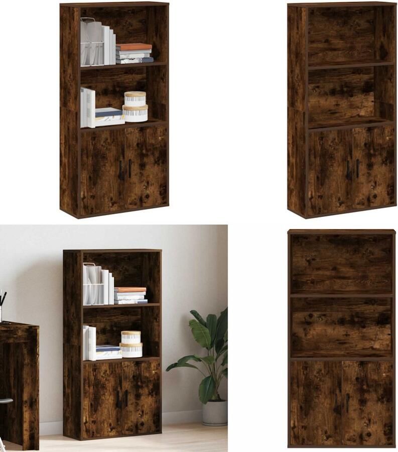 VidaXL Boekenkast 60x24x120 cm bewerkt hout gerookt eikenkleurig Boekenkast Boekenkasten Boekenplank Opbergkast