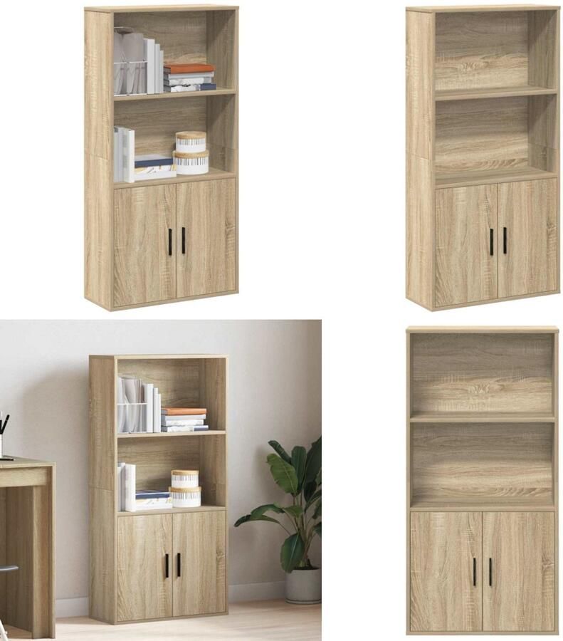 VidaXL Boekenkast 60x24x120 cm bewerkt hout sonoma eikenkleurig Boekenkast Boekenkasten Boekenplank Opbergkast