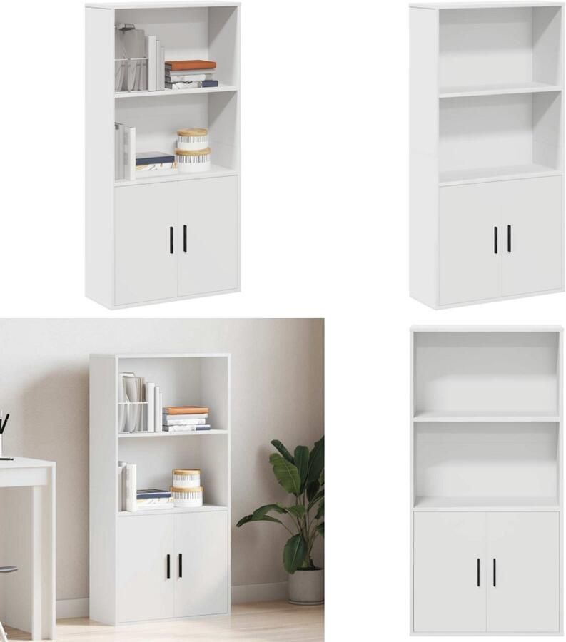 VidaXL Boekenkast 60x24x120 cm bewerkt hout wit Boekenkast Boekenkasten Boekenplank Opbergkast