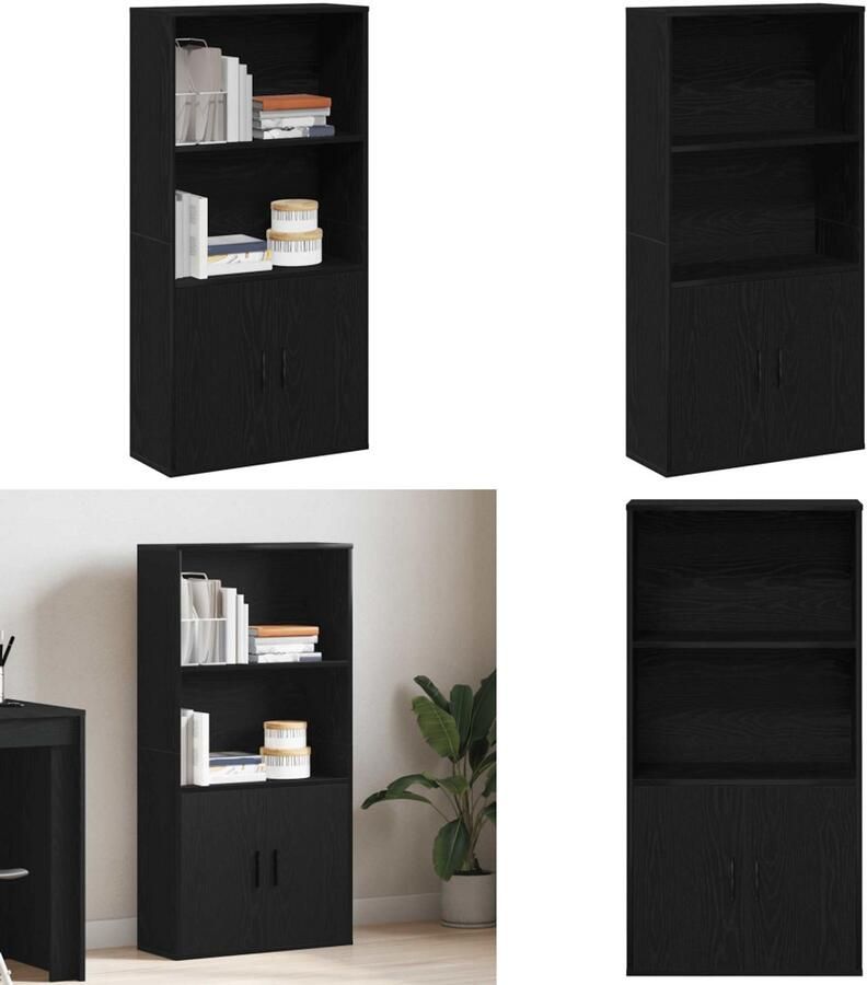 VidaXL Boekenkast 60x24x120 cm bewerkt hout zwart eikenkleurig Boekenkast Boekenkasten Boekenplank Opbergkast