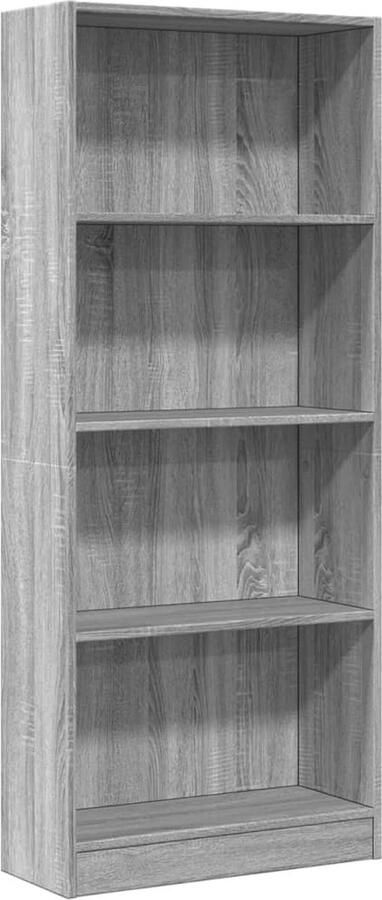 VidaXL Boekenkast 60x24x143 cm bewerkt hout grijs sonoma eikenkleurig
