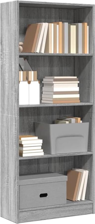 VidaXL Boekenkast 60x24x143 cm Grijs Sonoma Eiken Boekenkast Boekenkasten Boeken Plank Schappenkast