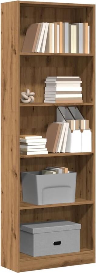 VidaXL Boekenkast 60x24x176 cm Artisanaal Eiken Boekenkast Boekenkasten Boeken Plank Schappenkast