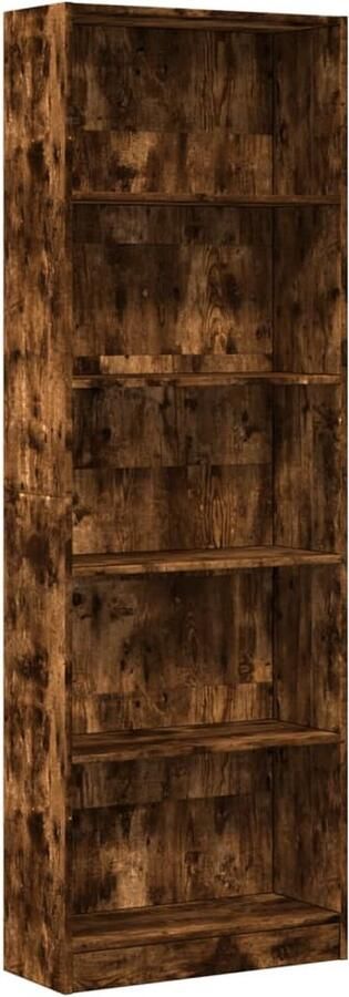 VidaXL Boekenkast 60x24x176 cm Gerookt Eiken Boekenkast Boekenkasten Boeken Plank Schappenkast