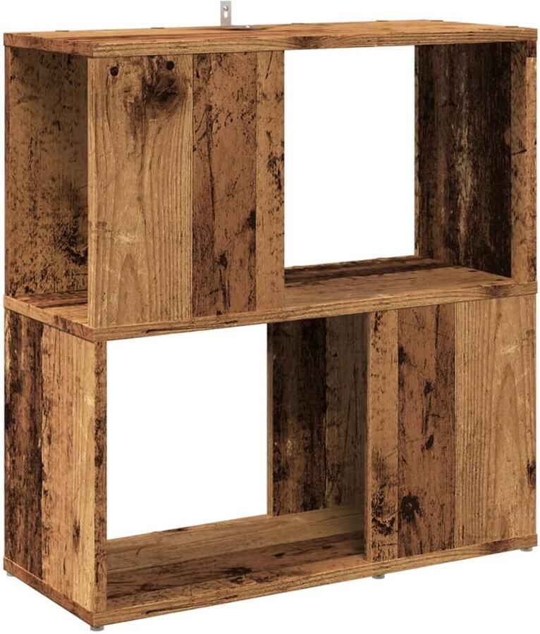 VidaXL Boekenkast 60x24x63 cm Bewerkt hout Oud houtkleurig Boekenkast Boekenkasten Boekenschap Boekenschappen