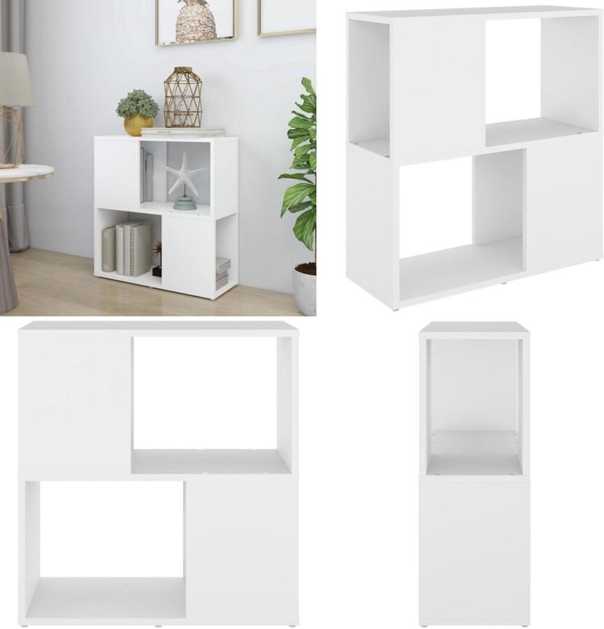 VidaXL Boekenkast 60x24x63 cm bewerkt hout wit Boekenkast Boekenkasten Boekenschap Boekenschappen