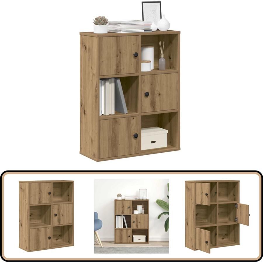 VidaXL Boekenkast 60x24x76 5 cm Artisan Eiken Boekenkast Boekenkasten Boekenplank Opbergkast