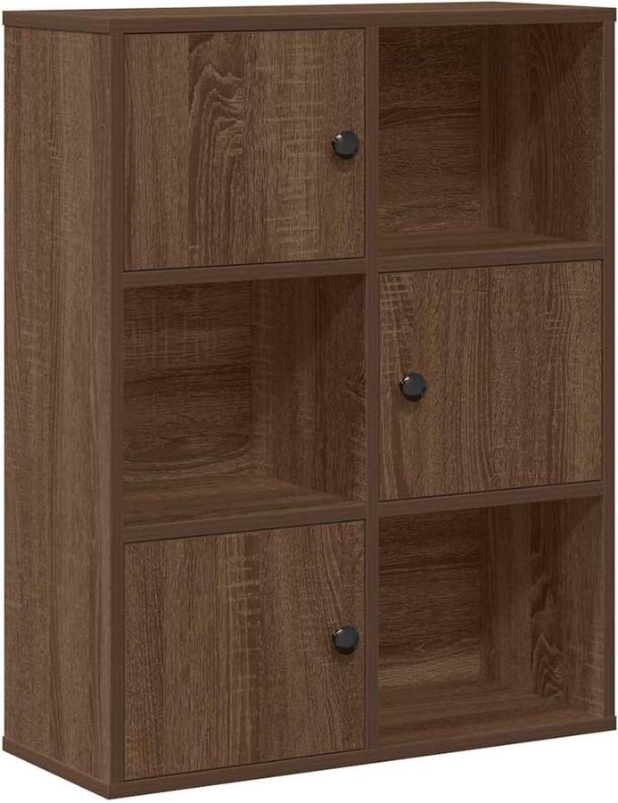 VidaXL Boekenkast 60x24x76 5 cm bewerkt hout bruin eikenkleurig