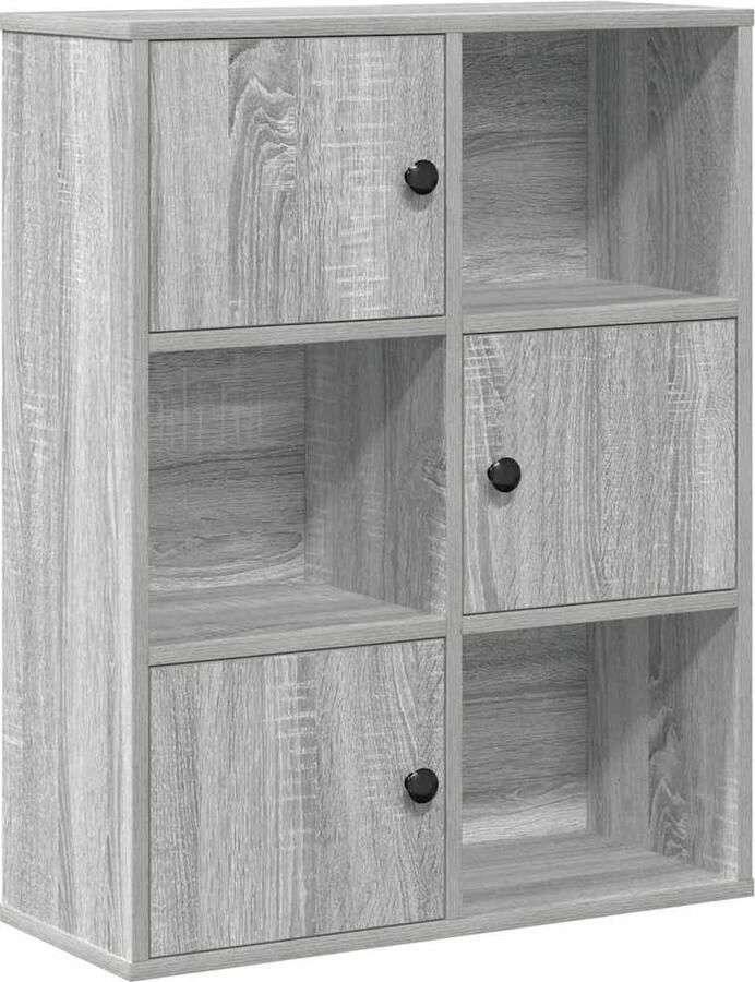 VidaXL Boekenkast 60x24x76 5 cm bewerkt hout grijs sonoma eikenkleurig
