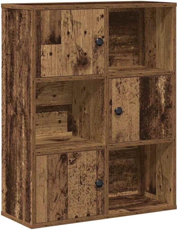 VidaXL Boekenkast 60x24x76 5 cm bewerkt hout oud houtkleurig