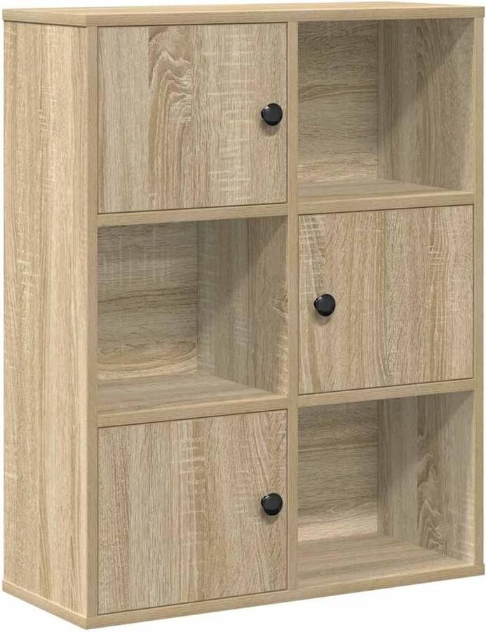 VidaXL Boekenkast 60x24x76 5 cm bewerkt hout sonoma eikenkleurig