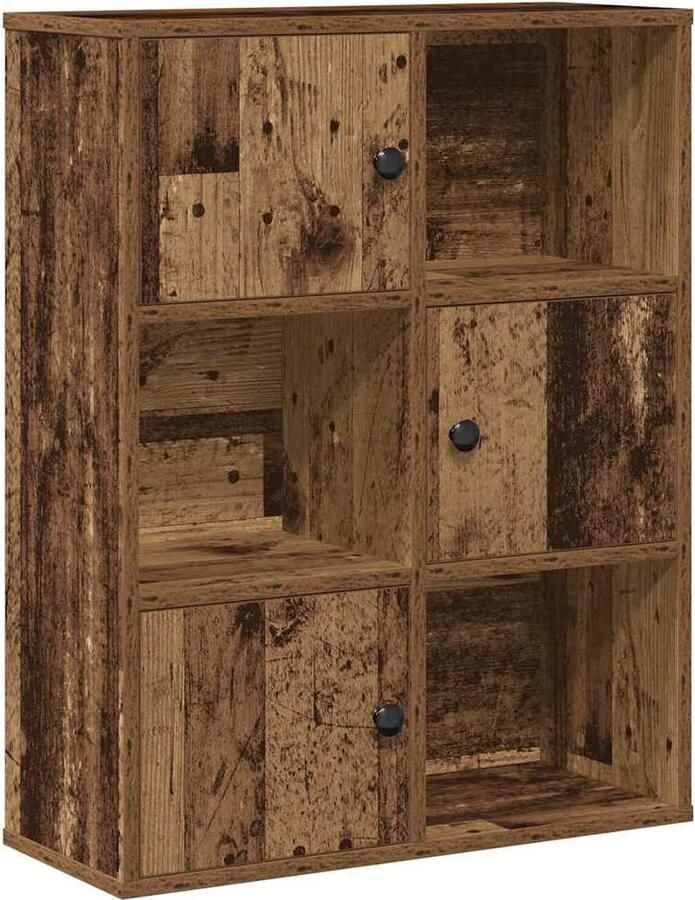 VidaXL Boekenkast 60x24x76 5 cm Oud Houtkleurig Boekenkast Boekenkasten Boekenplank Opbergkast